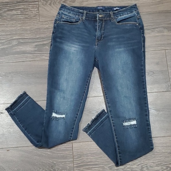 Kaari Blue Raw Hem Skinny Jeans 